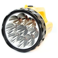 Аккумуляторный фонарь 220В, желтый, 9LED, 2 режима, SLA, пластик Ultraflash LED3816SM 12859