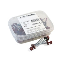 Кровельный саморез Качественный КРЕПЕЖ красное вино RAL 3005, 4.8х51 мм, 35 шт 0200133 КЧ