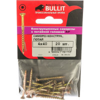 Универсальный саморез конструкц. ГОСКРЕП 4,0 x 40 желт., потай TX20 20 шт. 14-0016360