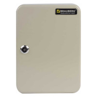 Шкафчик на 48 ключей BRAUBERG 250х180х80 мм, с замком, +48 брелоков, серый 290338