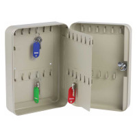 Шкафчик на 48 ключей BRAUBERG 250х180х80 мм, с замком, +48 брелоков, серый 290338