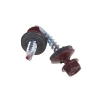 Кровельный саморез ГОСКРЕП 4.8х28 RAL 3005 красное вино, 70 шт., пл.конт. 280 мл 2-0017270