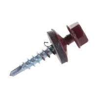 Кровельный саморез ГОСКРЕП 4.8х28 RAL 3005 красное вино, 70 шт., пл.конт. 280 мл 2-0017270