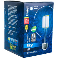 Лампа Uniel LED-G125-15W/4000K/E27/CL PLS02WH Форма шар, прозрачная UL-00004861