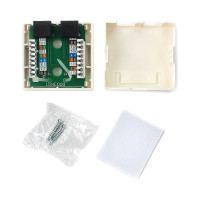 Розетка Cablexpert RJ-45 кат.5e внешняя 2 порта, 110&Krone NA214