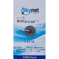 Кабель SkyNet Light UTP indoor 4x2x0,46, медный, FLUKE TEST, кат.5e, однож., 305 м, box, серый CSL-UTP-4-CU