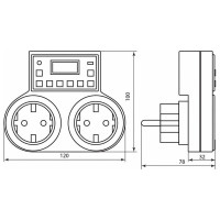 Розетка с таймером FERON недельная 3500W16A 230V, TM25 23236