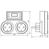 Розетка с таймером FERON недельная 3500W16A 230V, TM25 23236
