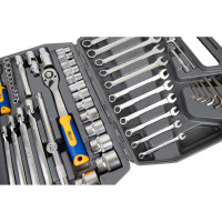 Набор инструмента 1/2 Dr и 1/4 Dr 77 предметов KRAFT KT 700304