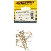 Конструкционный шуруп для дерева с фрезой ЕВРОПАРТНЕР потай, ж/п Torx 25 4.5х50 12 шт. 15 0027 7