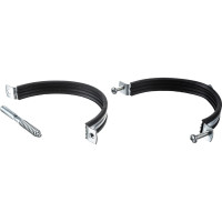 Оцинкованный хомут с резиновым уплотнителем MasterProf 6", M10, с шурупом и дюбелем ИС.140027