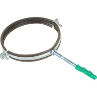 Оцинкованный хомут с резиновым уплотнителем MasterProf 6", M10, с шурупом и дюбелем ИС.140027