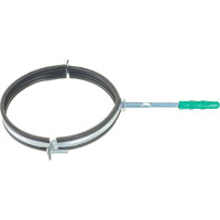 Оцинкованный хомут с резиновым уплотнителем MasterProf 6", M10, с шурупом и дюбелем ИС.140027