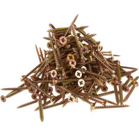 Потайной универсальный шуруп Метизный двор 6,0x60, желтый, 200 шт. 4607159063618