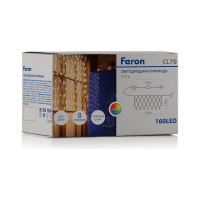 Гирлянда FERON 230V 160 LED мульти, IP 20, шнур 1,5м , CL70 32354