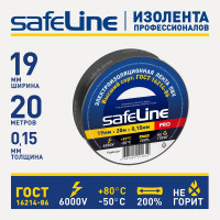 Изолента Safeline ПВХ 19мм х 20м черная 9366