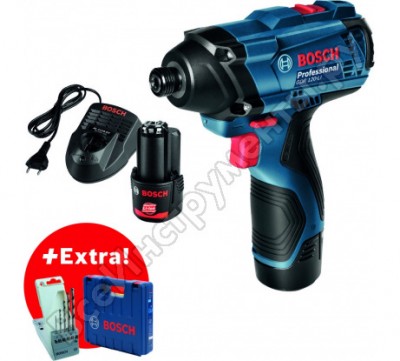 Bosch акк. ударн. гайковерт gdr 120-li + 5 сверл по металлу hss-g 06019f0005