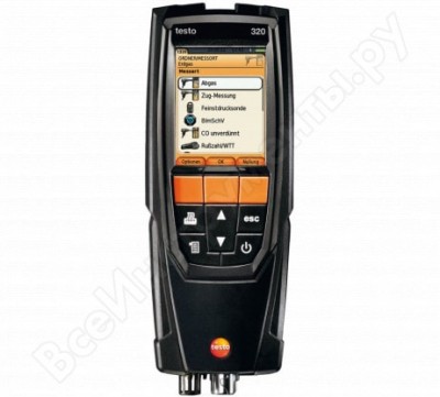 Testo комплект 320 с h2-компенсацей, анализатор дымовых газов 320 с аккумулятором и протоколом калибровки, сенсор о2, сенсор co с н2 компенсацией до