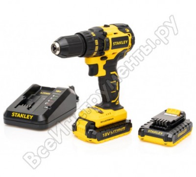 Stanley 18в бщ дрель-шур. 55нм,2х2ач, кейс sbd20d2k
