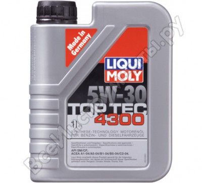 Liqui moly нс-синт.мот.масло top tec 4300 5w-30 sm/cf;a1/b1,a5/b5,c21л 8030