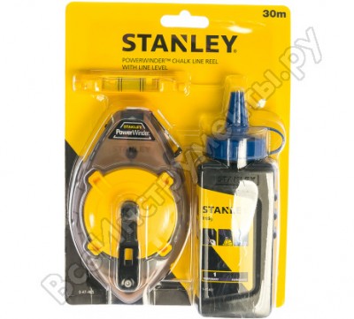 Stanley набор шнуровка 30 м, голубой краситель 115 г, уровень 0-47-465