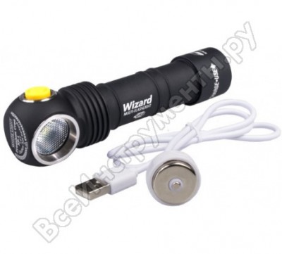 Armytek мультифонарь светодиодный wizard v3 magnet usb+18650, 1200 лм, аккумулятор f00605sc