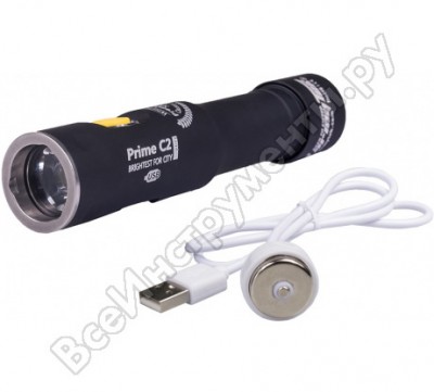 Armytek фонарь светодиодный prime c2 pro magnet usb+18650 xhp35, 2100 лм, аккумулятор f01504sc