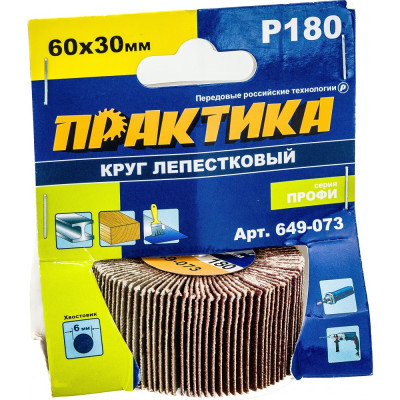 Практика круг лепестковый с оправкой 60x30мм, p180, 649-073