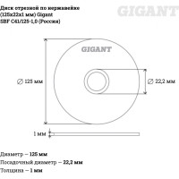 Диск отрезной по нержавейке Gigant C41/125-1,0