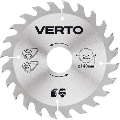 VERTO Диск отрезной 140x30 мм 24 зуба 61H114