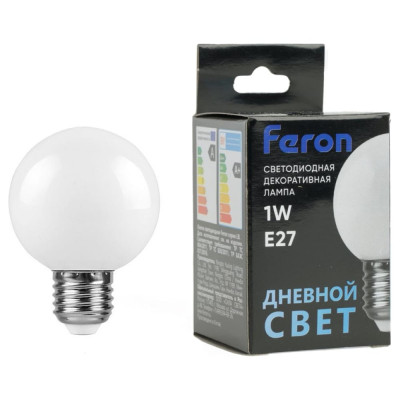 FERON Лампа светодиодная, 1W 230V E27 6400K, LB-37 25115