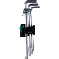 Набор Г-образных ключей с шаром Wera, 9 предметов, WE-022087