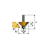 Фреза кромочная калевочная (33.3х13 мм; R 4 мм; хвостовик 8 мм) по дереву Энкор 9260