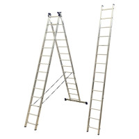 Лестница алюминиевая Алюмет 3х14 ступеней трехсекционная универсальная H3 5314