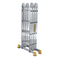 Лестница Алюмет шарнирная алюминиевая четырехсекционная профессиональная 4х4 ступеней. Серия Т4 Т444