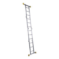 Лестница Алюмет шарнирная алюминиевая четырехсекционная профессиональная 4х3 ступеней. Серия Т4 Т433