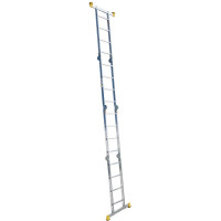 Лестница Алюмет шарнирная алюминиевая четырехсекционная профессиональная 4х4 ступеней. Серия Т4 Т444