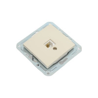 Одноместная розетка Volsten V01-12-F12-M, RJ-11, Magenta Crema, 9055