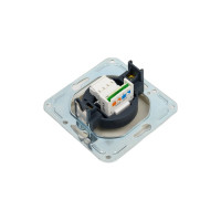 Одноместная розетка Volsten V01-12-F12-M, RJ-11, Magenta Crema, 9055