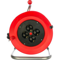 Силовой удлинитель на катушке К4-Е-25 25м 4 гнезда, заземление LUX 4606400418887