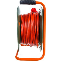 Силовой удлинитель на катушке GLANZEN 4 гн. 50 м ПВС 2x1 EB-50-003 00012290