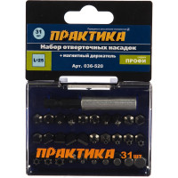 Набор бит (31 шт; PH; PZ; SL; Torx; Hex; 25 мм + магнитный держатель) ПРАКТИКА 036-520
