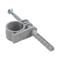 Одинарный пластиковый кронштейн с дюбелем MasterProf 16-18 мм, 5 шт ИС.130163