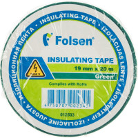 Изоляционная лента Folsen 19ммx20м зелёная 012503