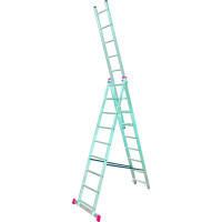 Алюминиевая трехсекционная лестница 3х9 Krause Corda 013392