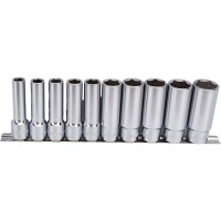 Набор глубоких шестигранных торцевых головок 1/2" 10-24мм L=76мм 10шт JTC-H410M