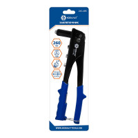 Заклепочник КОБАЛЬТ 260 мм, заклепки 2,4-3,2-4,0-4,8 мм, блистер 243-486