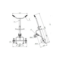 Тележка для бочек RUSKLAD КБ 1 с литыми колёсами d250мм. КБ 1 литые