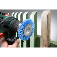 Щетка плоская нейлоновая (75 мм; хвостовик 6 мм; мягкая) KWB 6043-10