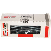 Сантехнический болт DIN 571 оцинкованный 6х70, 40шт - коробка Tech-Krep 126549